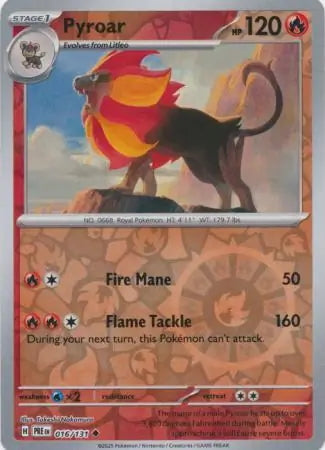 Prismatic Evolutions Pyroar #016/131 reverse holo
